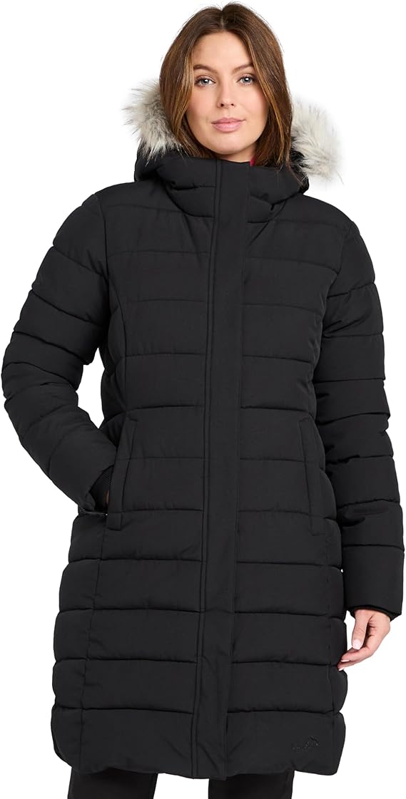Insulated Fur-Trimmed Parka Coat